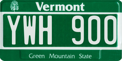 VT license plate YWH900