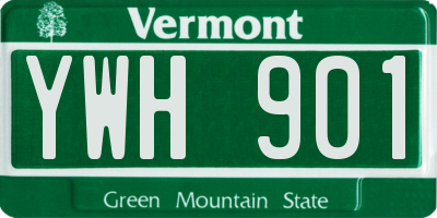 VT license plate YWH901