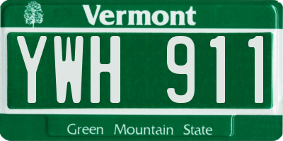 VT license plate YWH911