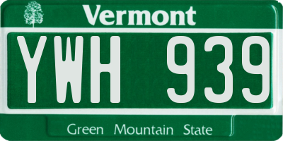 VT license plate YWH939