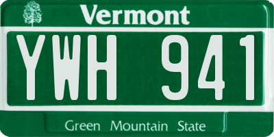 VT license plate YWH941
