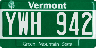 VT license plate YWH942