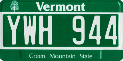 VT license plate YWH944