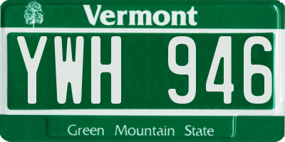 VT license plate YWH946