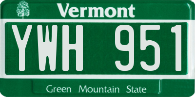 VT license plate YWH951