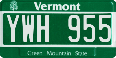 VT license plate YWH955