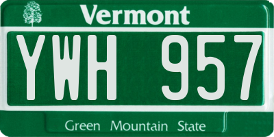 VT license plate YWH957