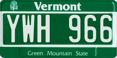 VT license plate YWH966