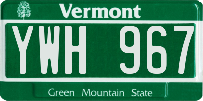 VT license plate YWH967