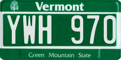 VT license plate YWH970