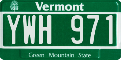 VT license plate YWH971