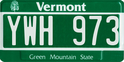VT license plate YWH973