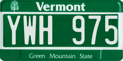 VT license plate YWH975