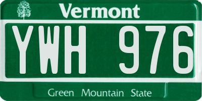 VT license plate YWH976