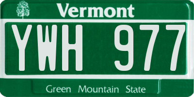 VT license plate YWH977