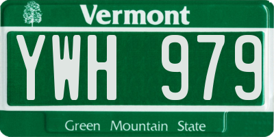 VT license plate YWH979
