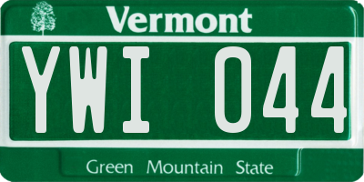 VT license plate YWI044