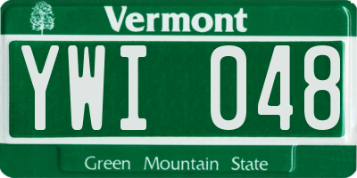 VT license plate YWI048