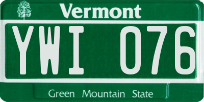 VT license plate YWI076