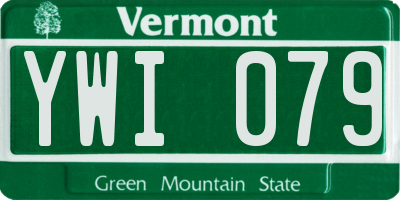 VT license plate YWI079