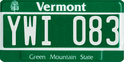 VT license plate YWI083