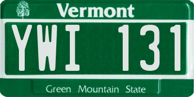 VT license plate YWI131