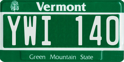 VT license plate YWI140