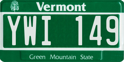 VT license plate YWI149