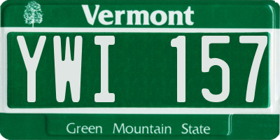 VT license plate YWI157