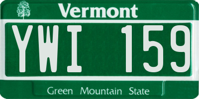 VT license plate YWI159