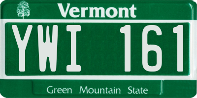 VT license plate YWI161