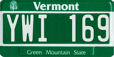 VT license plate YWI169