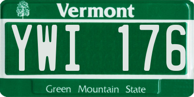 VT license plate YWI176