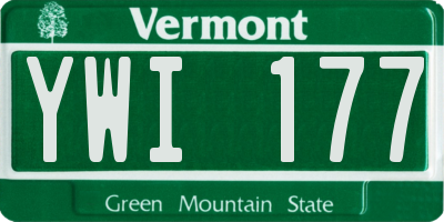 VT license plate YWI177
