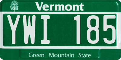 VT license plate YWI185