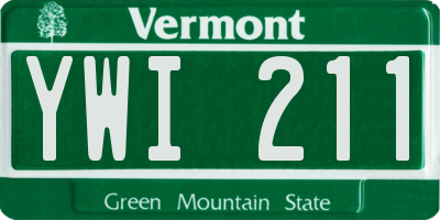 VT license plate YWI211