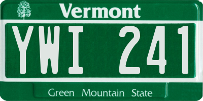 VT license plate YWI241