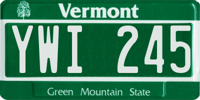 VT license plate YWI245