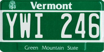 VT license plate YWI246