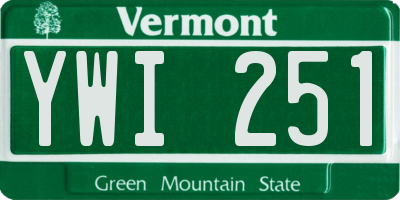 VT license plate YWI251