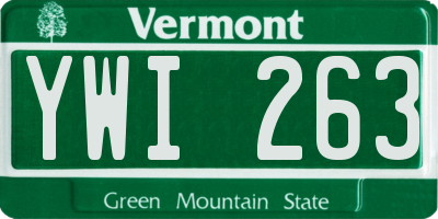 VT license plate YWI263