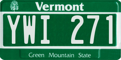VT license plate YWI271