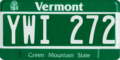 VT license plate YWI272