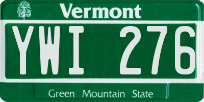 VT license plate YWI276