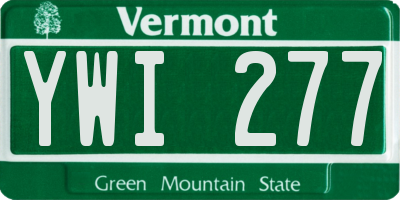 VT license plate YWI277
