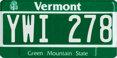 VT license plate YWI278