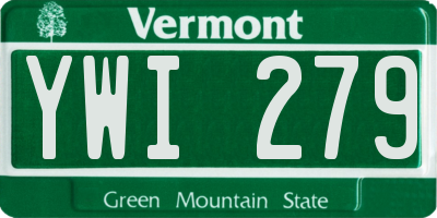 VT license plate YWI279