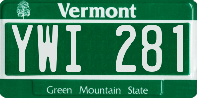 VT license plate YWI281