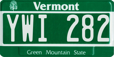 VT license plate YWI282