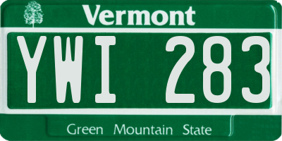 VT license plate YWI283